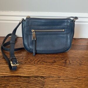 Michael Kors Leather Crossbody Bag, Navy